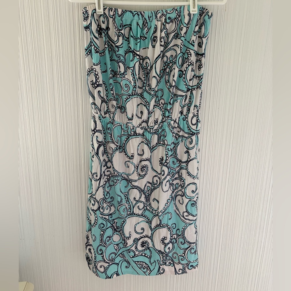 Lilly Pulitzer Pink Label Turquoise & Black Print Top